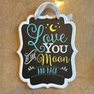 Charming Black and White Wall Plaque - Love You to the Moon and Back